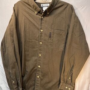 Columbia Sportswear Men’s Dark Green Long Sleeve Button Up Shirt - Size XL